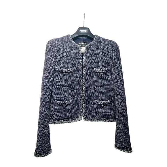 Chanel 08A 4 Pocket Lesage Braid Trim Tweed Jacket Blazer Sz.36 - Picture 1 of 10